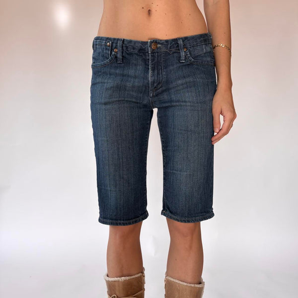 Y2K Low Rise Denim Bermuda Shorts (S/M)
