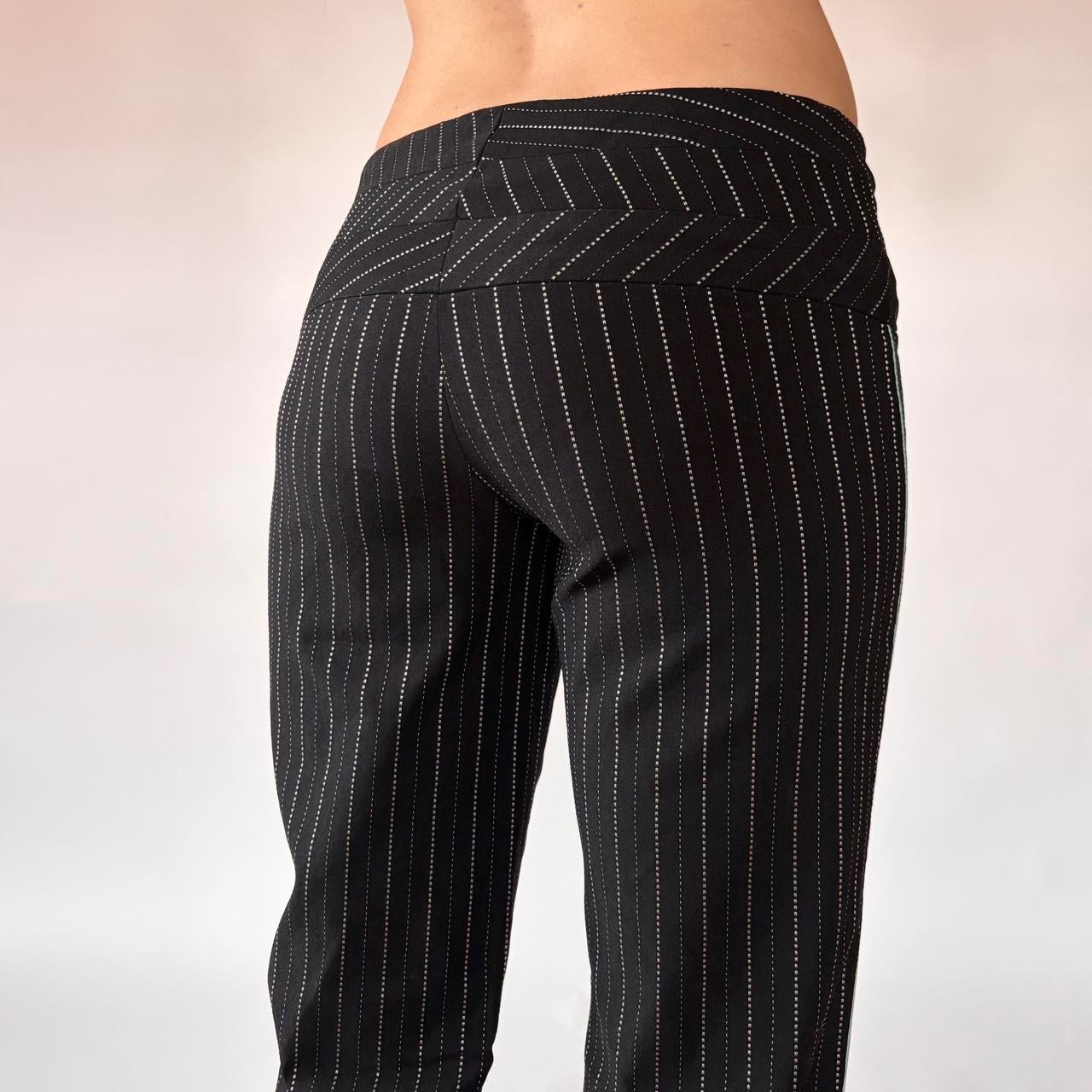 Y2K Low Rise Pinstripe Flare Pants (XS)