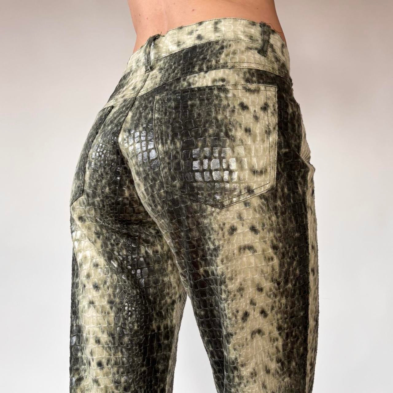 Y2K Snakeskin Flare Pants (S)