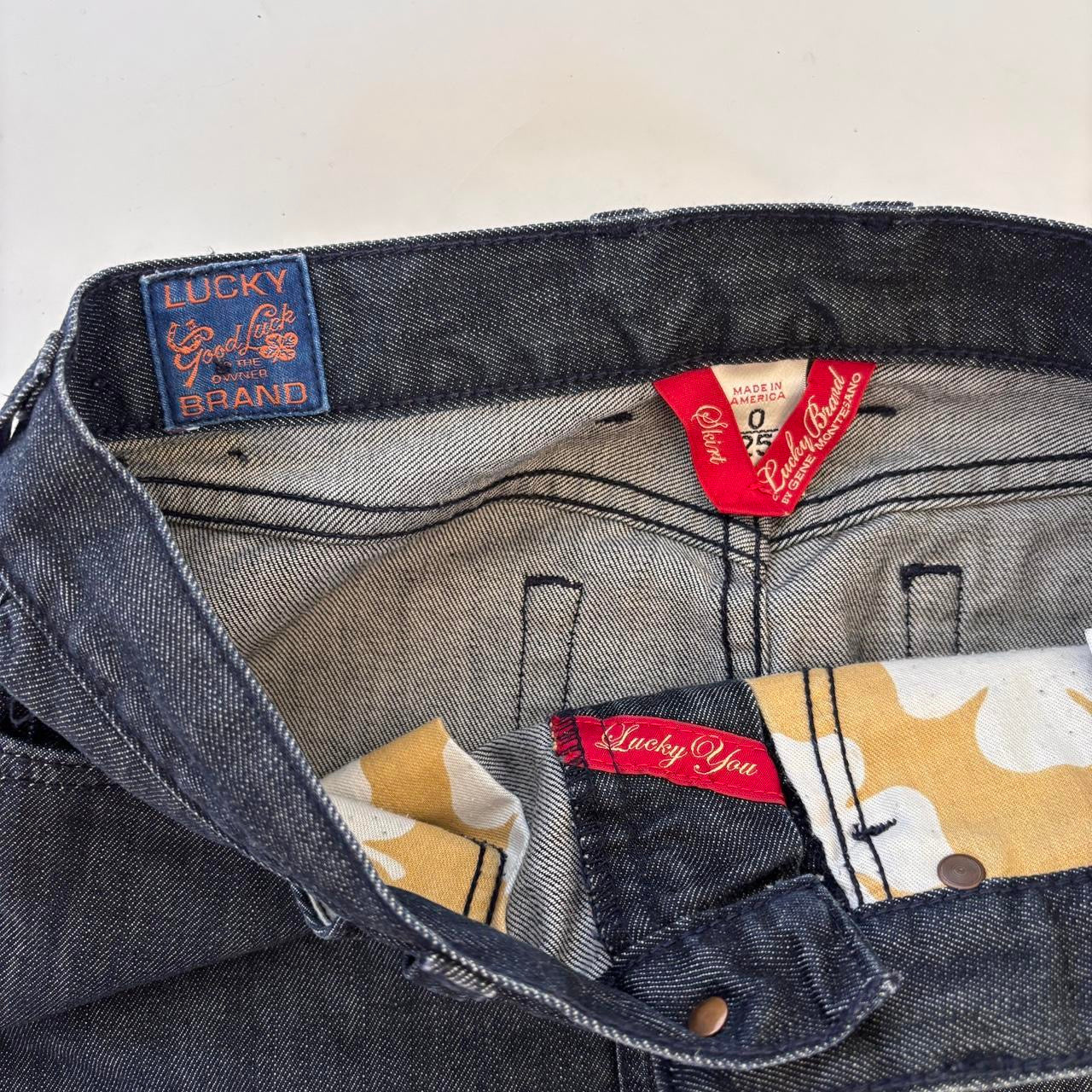 Lucky Dark Wash Denim Mini Skirt (XS)