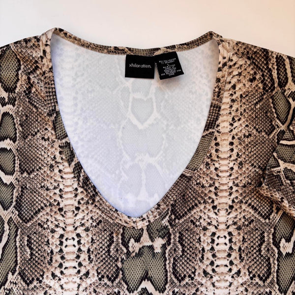Y2K Snakeskin Printed Top (L/XL)