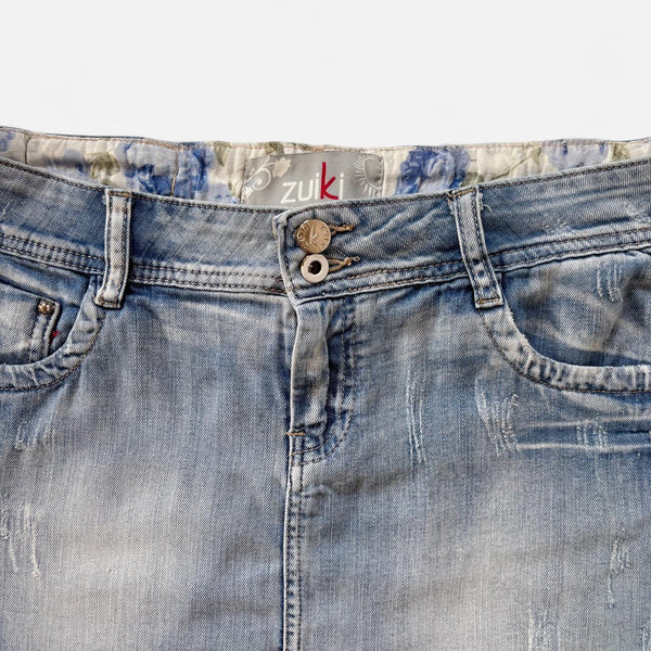 Y2K Low Rise Denim Mini Skirt (S/M)