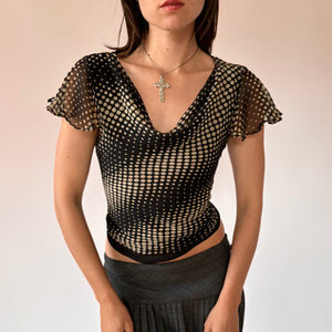 Pure Silk Polka Dot Blouse (M)