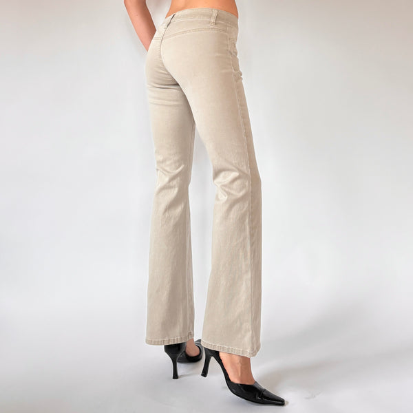 Y2K Low Rise Khaki Flares (XS)