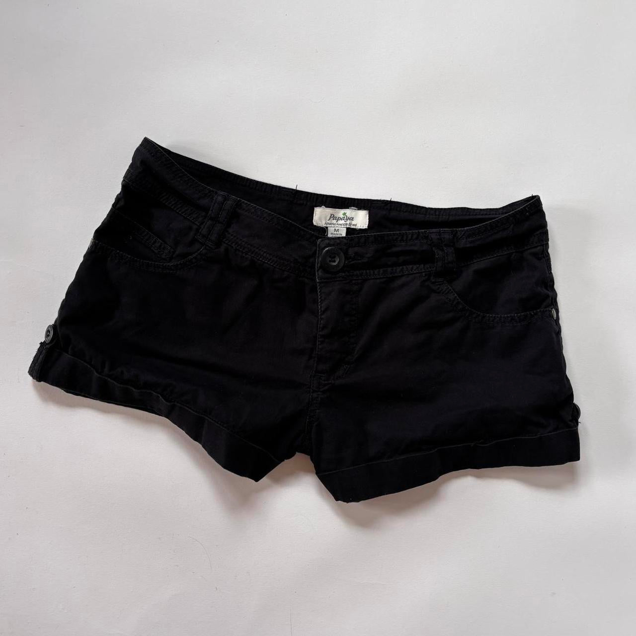 Y2K Black Low Rise Mini Shorts (XS/S)