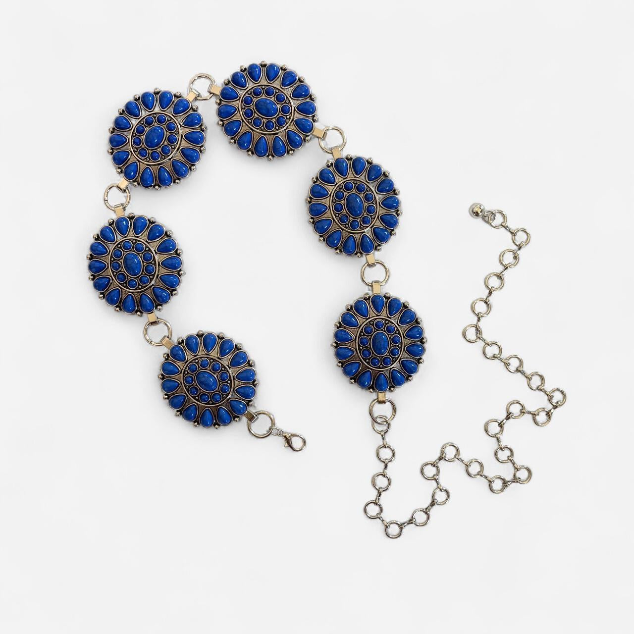 Blue Stone Chain Belt