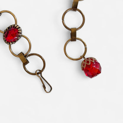 Vintage Rainbow Rhinestone Chain Belt