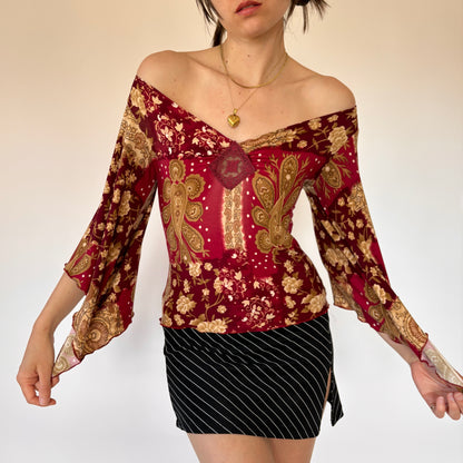 Y2K Angel Sleeve Top (XS/S)