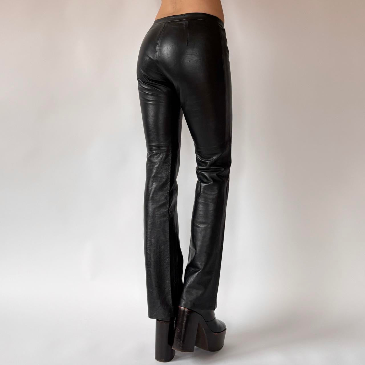 BCBG Low Rise Leather Pants (XS)