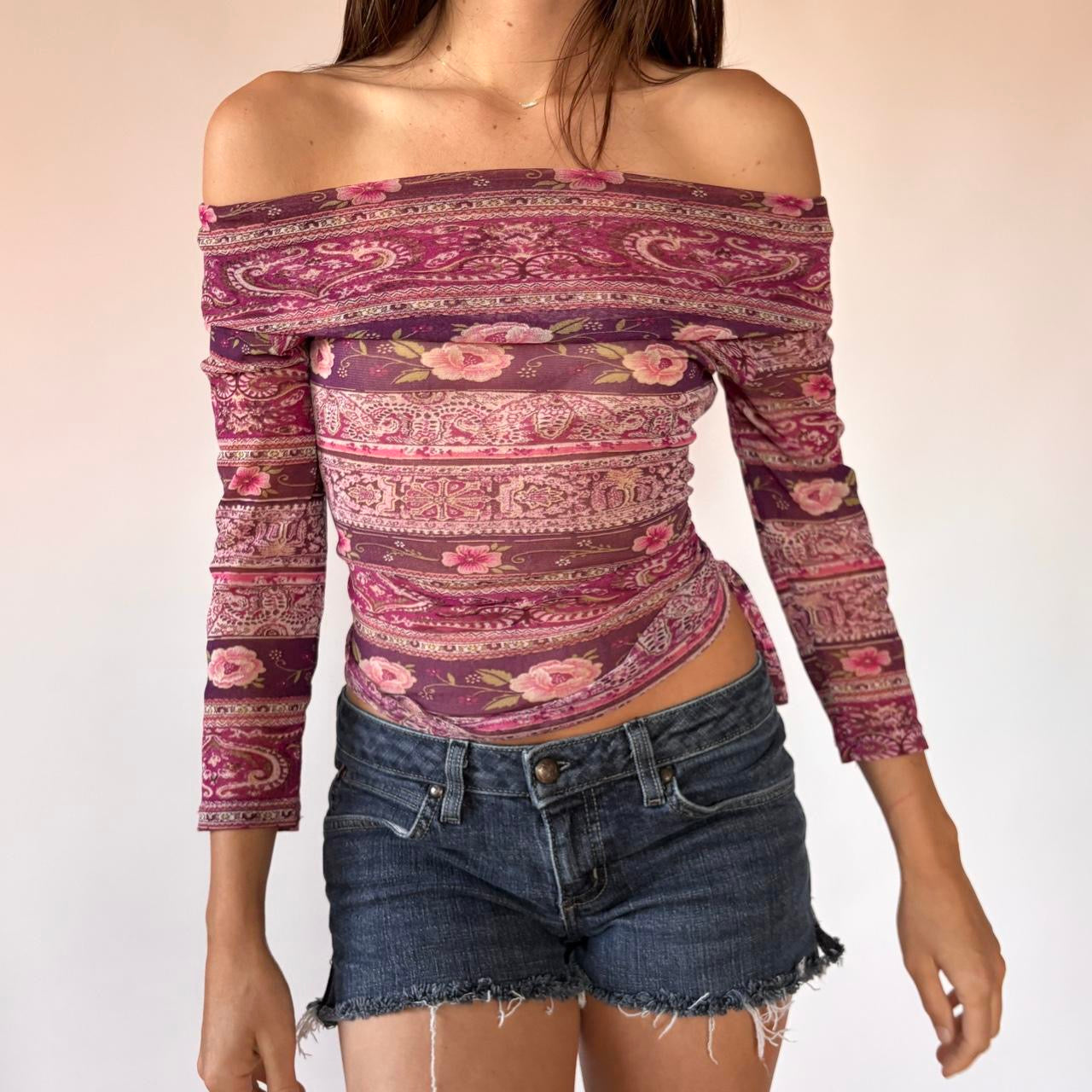 Y2K Mesh Roll Over Top (M)