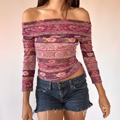 Y2K Mesh Roll Over Top (M)