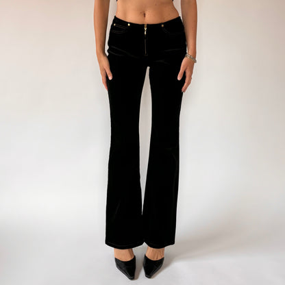 90s Noir Velvet Flares (XS)
