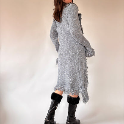 Y2K Ruffly Duster Cardigan (L)