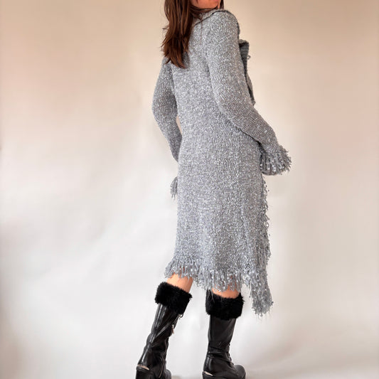 Y2K Ruffly Duster Cardigan (L)