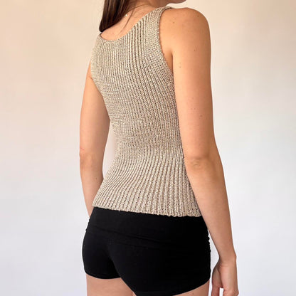 2000s DKNY Gold Knit Tank (XS)
