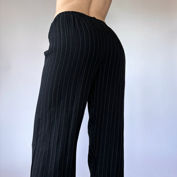 90s Pinstripe Drawstring Trousers (XS/S)