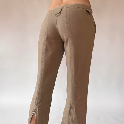 Italian Low Rise Nude Buckle Trousers (S)