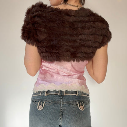 Y2K Rabbit Fur Shrug (S)