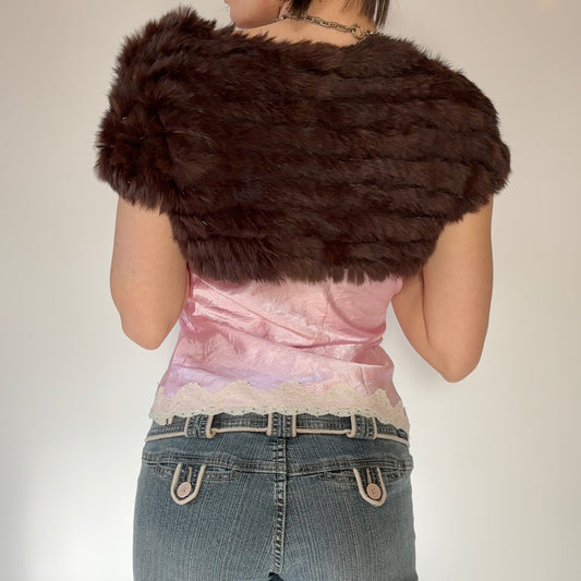 Y2K Rabbit Fur Shrug (S)