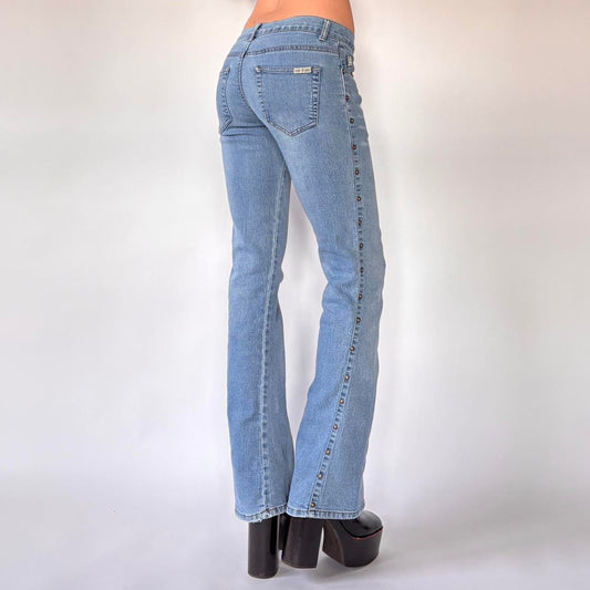Y2K Low Rise Rivet Studded Jeans (XS)
