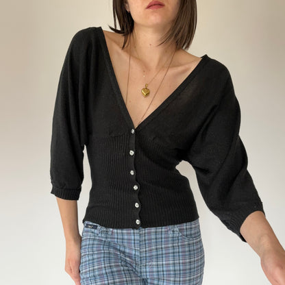 Y2K Glitter Knit Top (M)