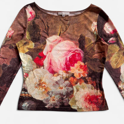 90s Floral Printed Longsleeve Top (L)