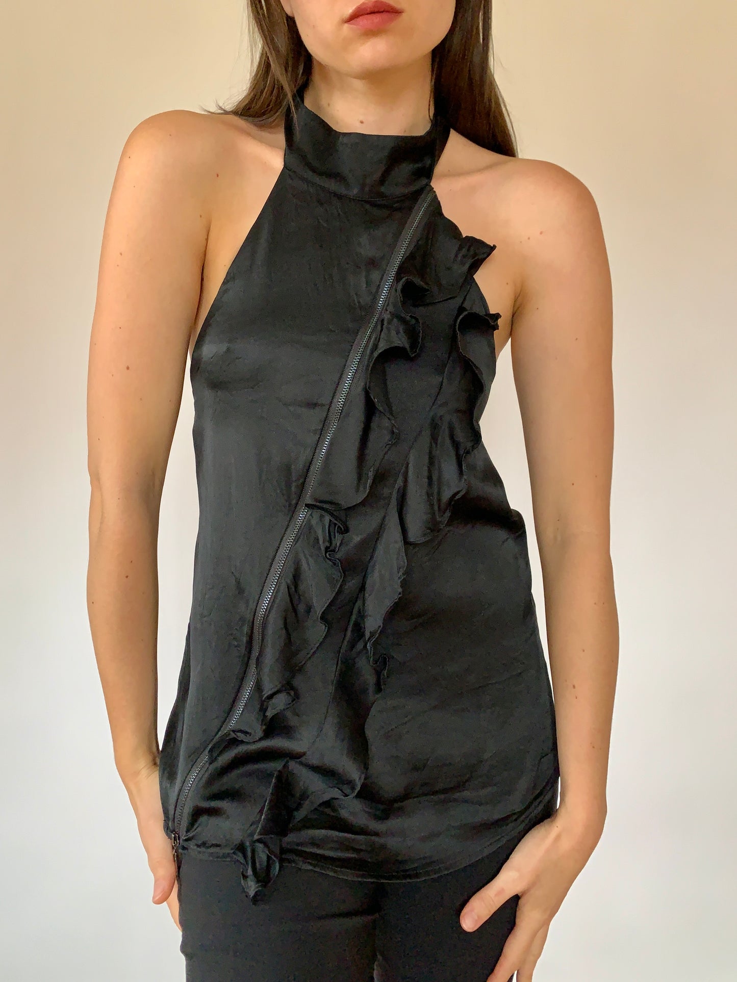 Y2K Bebe Silk Top - Small