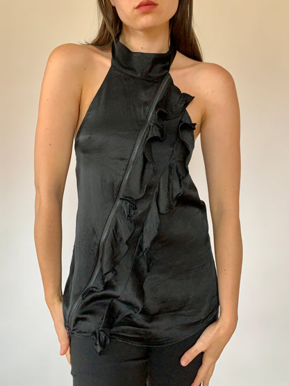 Y2K Bebe Silk Top - Small