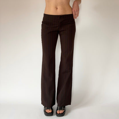 2000s Corpcore Pinstripe Trousers (S)