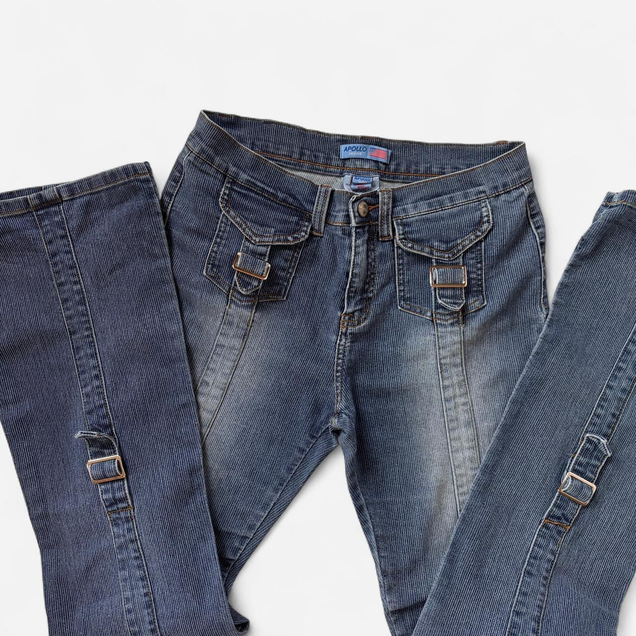 Y2K Buckle Flare Jeans (M)