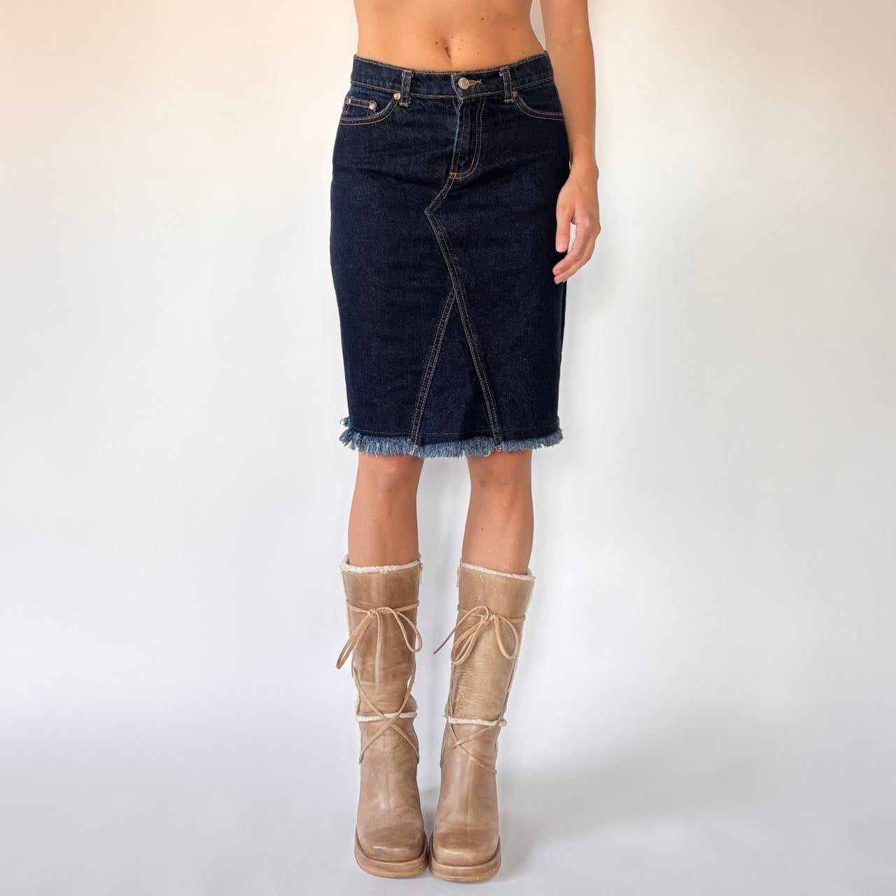90s Denim Midi Skirt (XS)