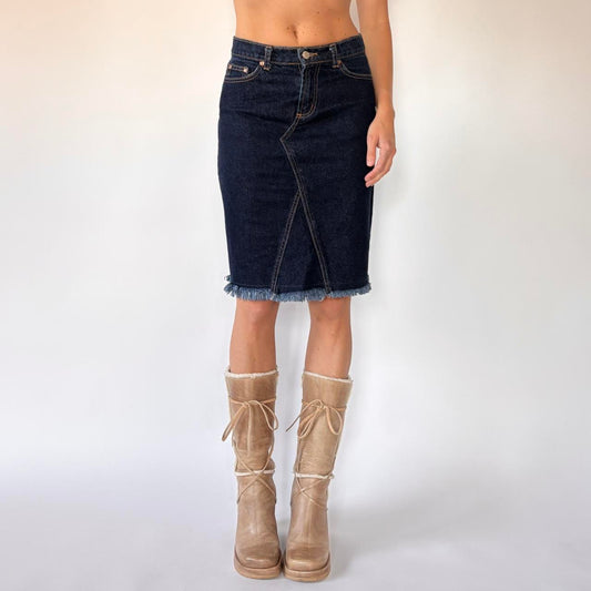 90s Denim Midi Skirt (XS)