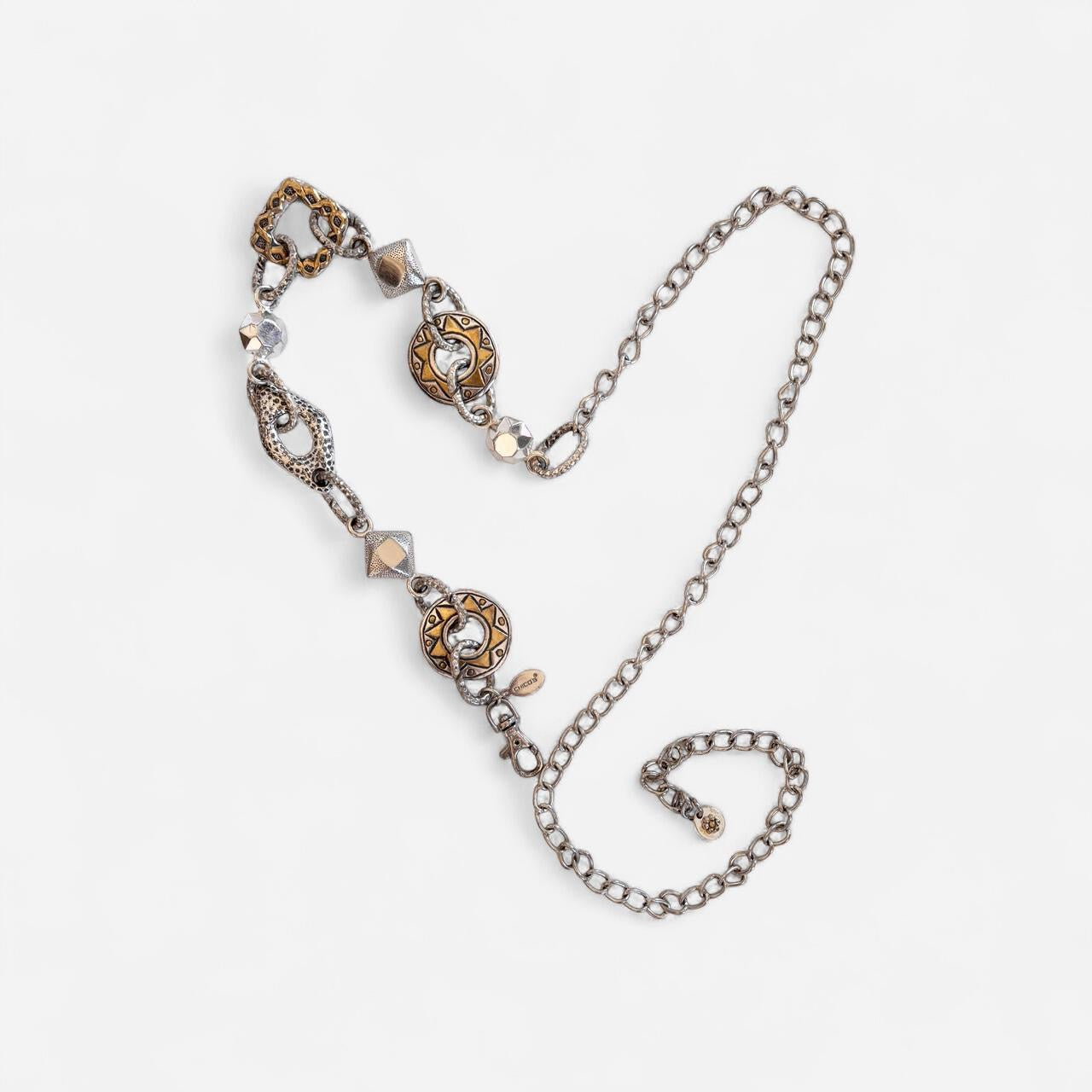 Y2K Chunky Silver Chain Belt