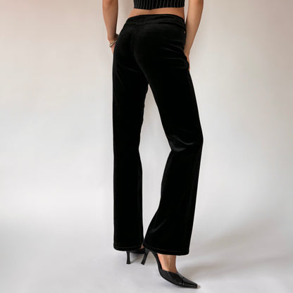 90s Noir Velvet Flares (XS)
