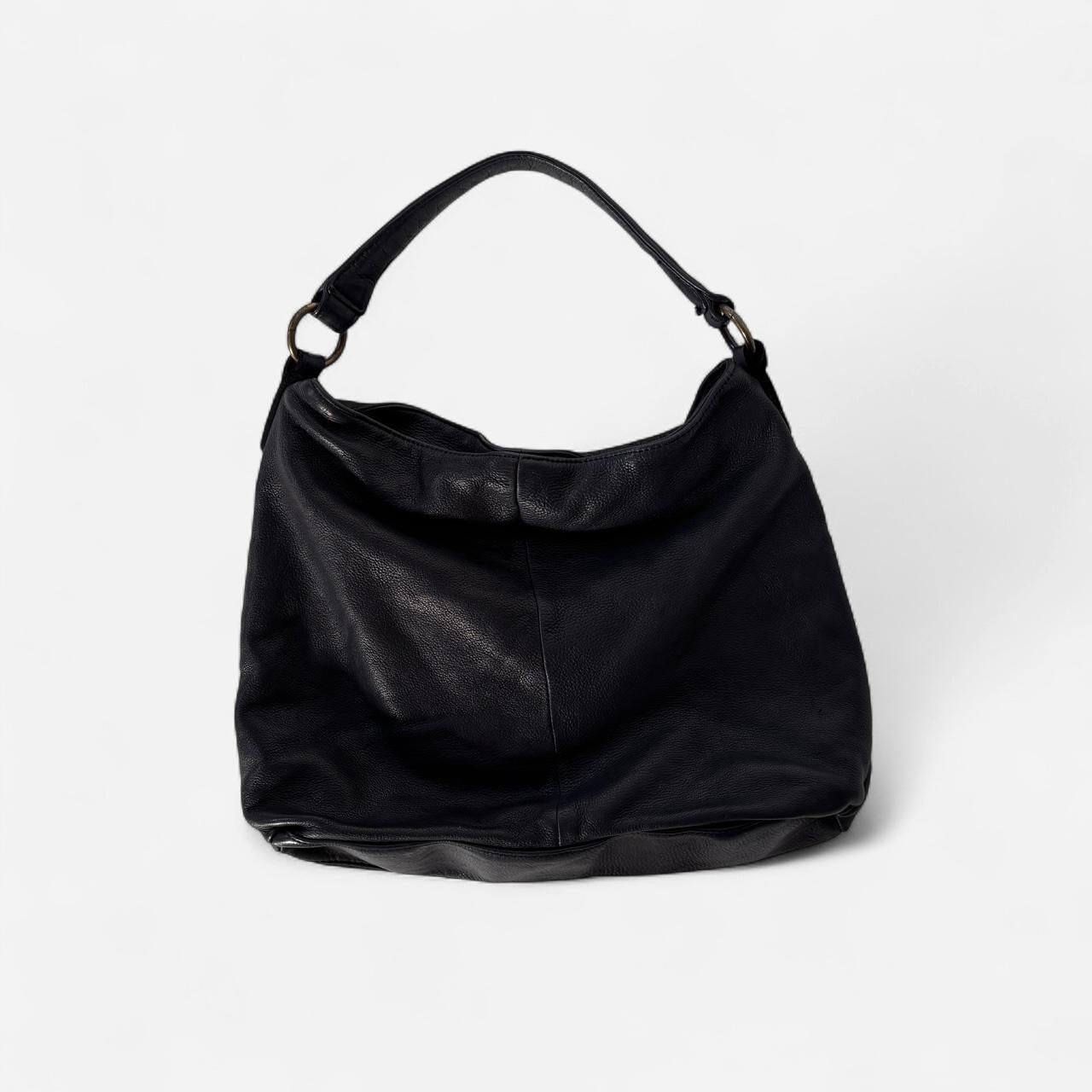 2000s Black Slouchy Leather Bag