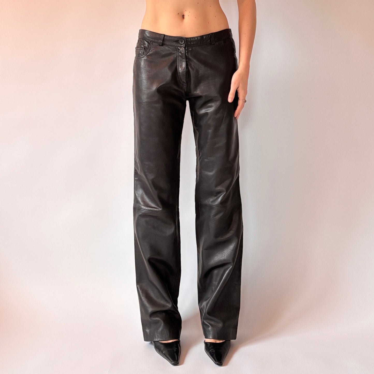 2000s Noir Leather Trousers (S/M)