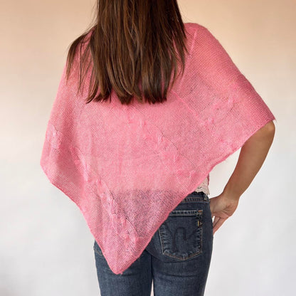 Y2K Pink Knit Poncho