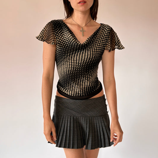 Pure Silk Polka Dot Blouse (M)