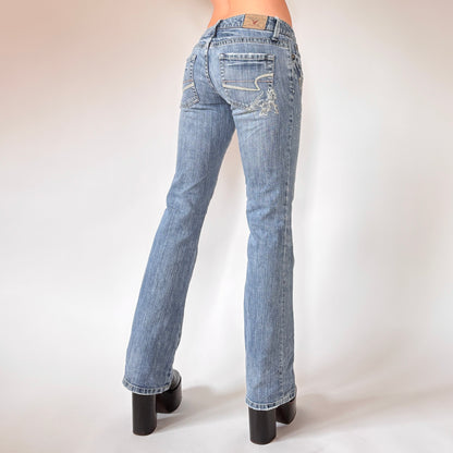 Y2K Embellished Low Rise Jeans (XS)