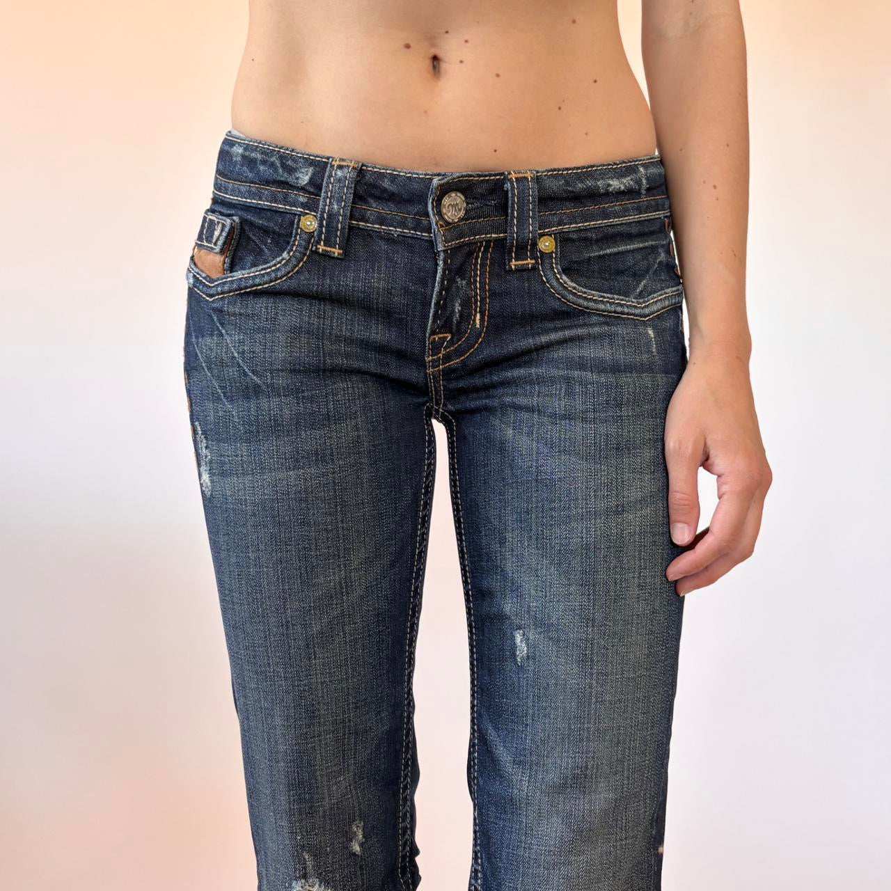 Y2K Distressed Low Rise Jeans (XS)