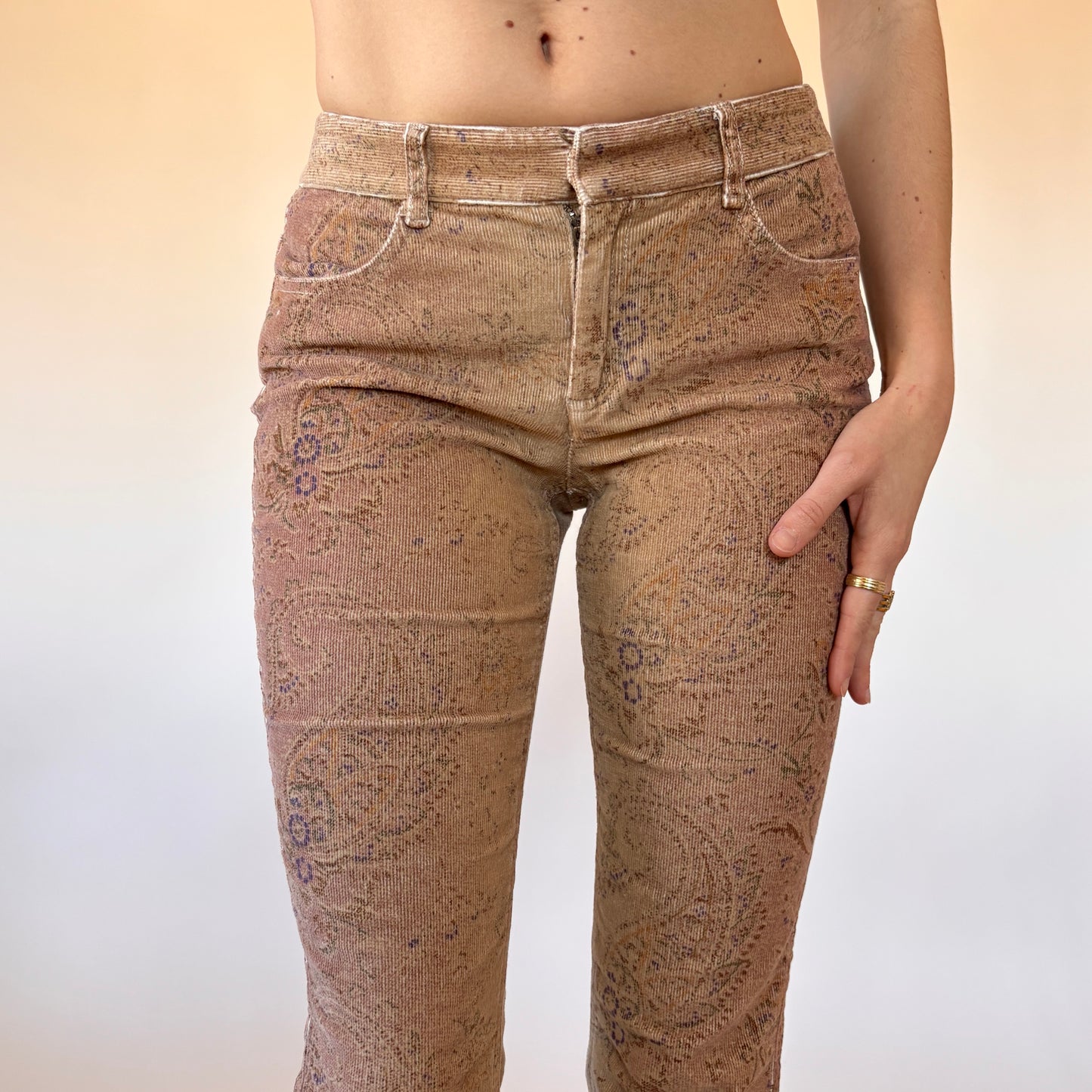 2000s Paisley Corduroy Trousers (XS)