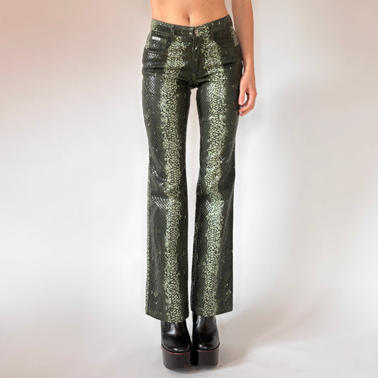 Y2K Snakeskin Flares (XS)
