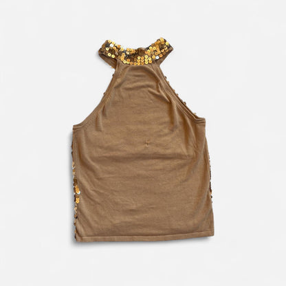 Gold Sequin Halter (XS)