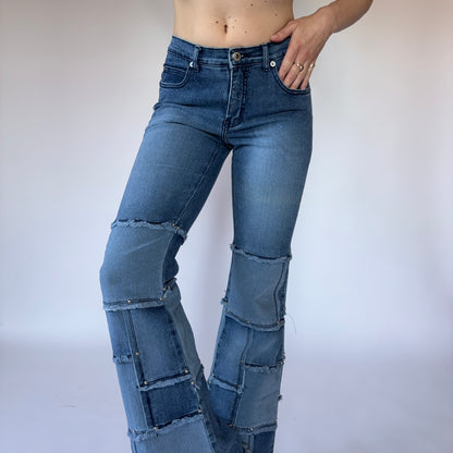 2000s Patchwork Jeans (XS)