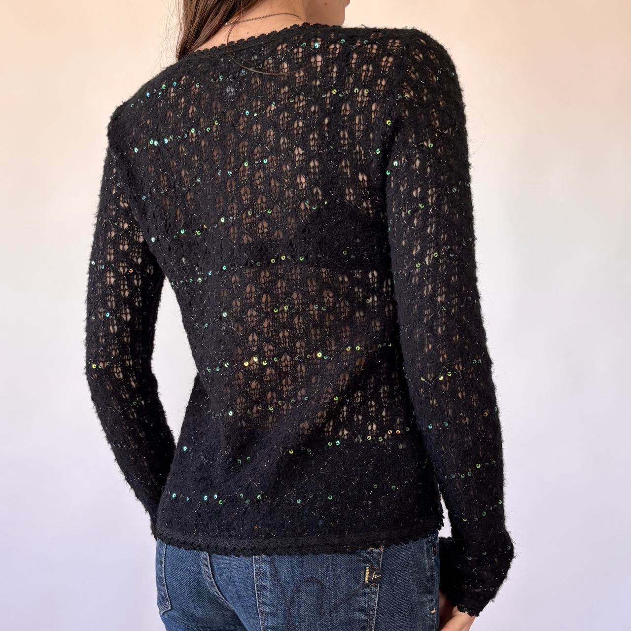 2000s Noir Sequin Cardigan (S)
