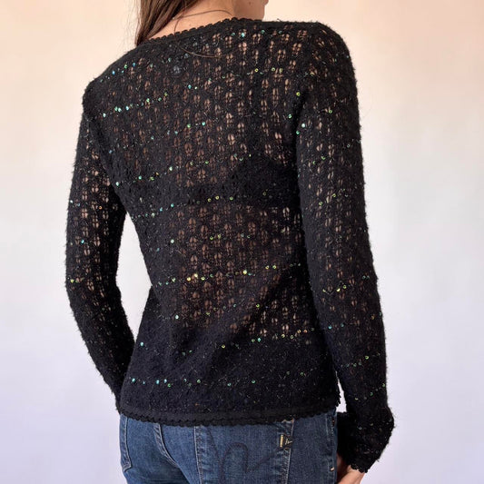 2000s Noir Sequin Cardigan (S)