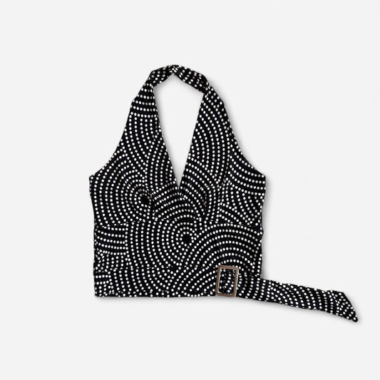 Y2K Polka Dot Halter Top (S)