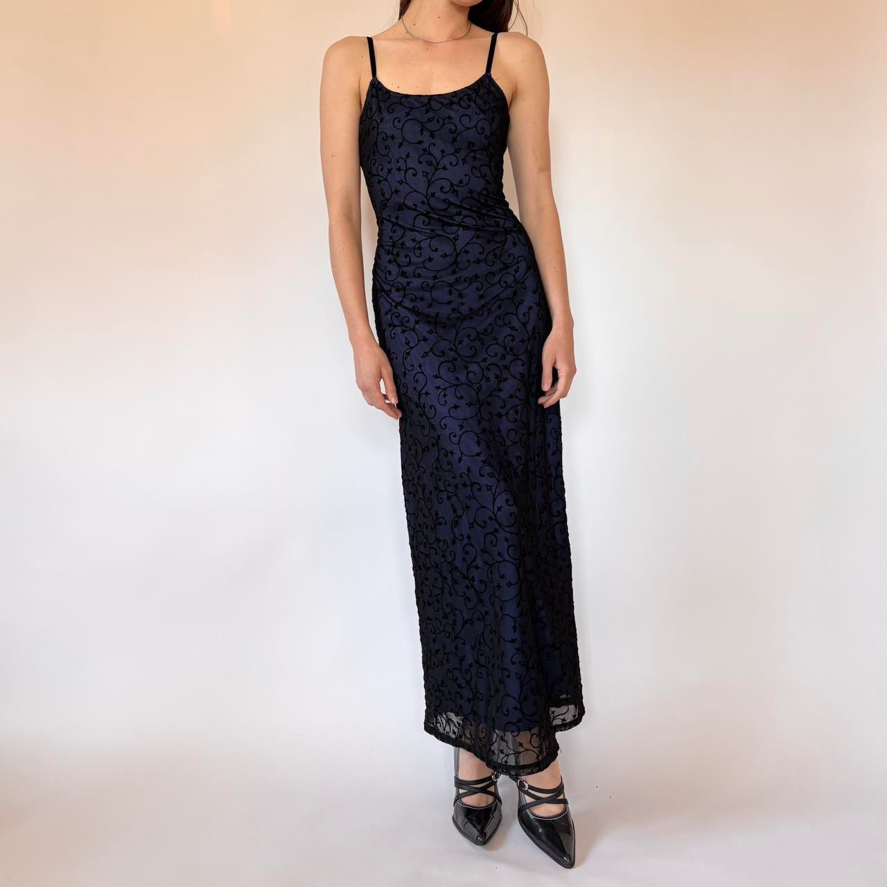 90s Velvet & Mesh Gown (M)