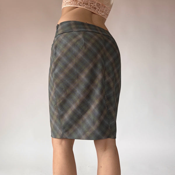 2000s Plaid Pencil Skirt (S)