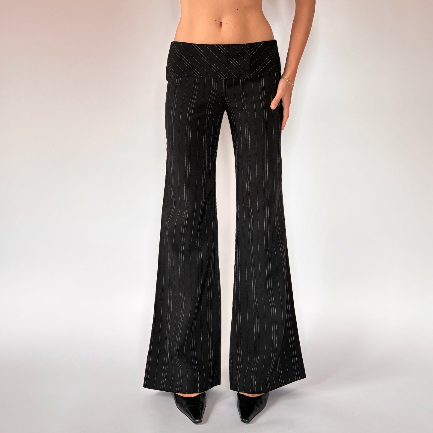 Y2K Corpcore Pinstripe Trousers (S)